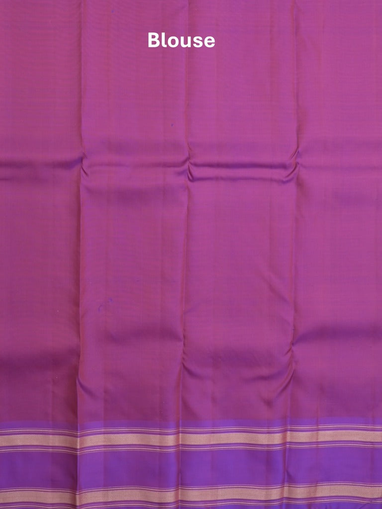 Kanchi pattu saree in pink color allover zari motifs & zari border with rich pallu and plain blouse