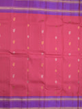 Kanchi pattu saree in pink color allover zari motifs & zari border with rich pallu and plain blouse