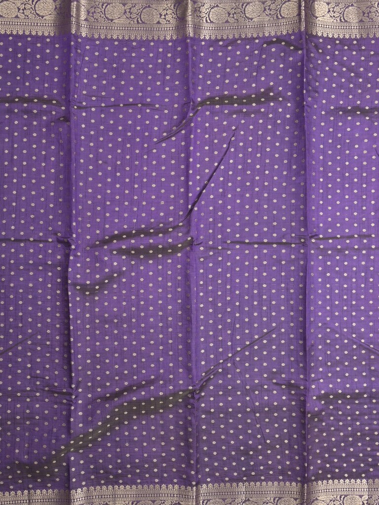 Dupion fancy saree violet color allover zari motifs & zari border with zari pallu and running blouse