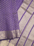 Dupion fancy saree violet color allover zari motifs & zari border with zari pallu and running blouse