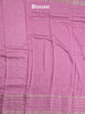 Maheshwari fancy saree pink color allover zari motifs & zari border with short zari pallu and contrast blouse