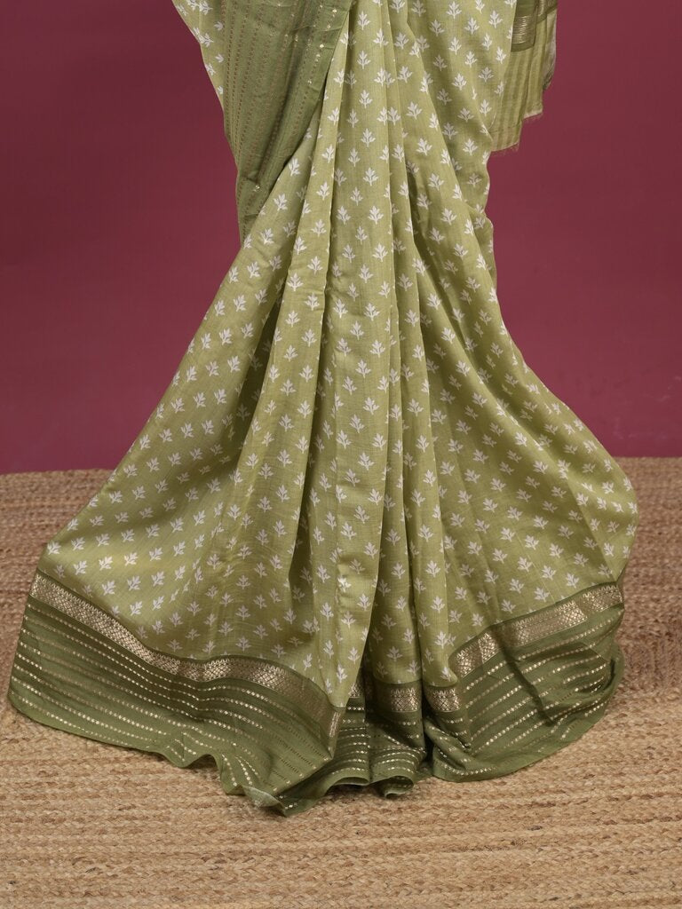 Maheshwari fancy saree for women | grey | zari border | party wear