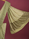 Maheshwari fancy saree for women | grey | zari border | party wear