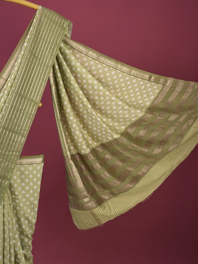 Maheshwari fancy saree for women | grey | zari border | party wear