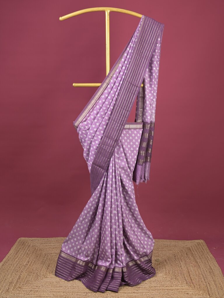Maheshwari fancy saree for women | grey | zari border | party wear