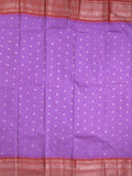 Gadwal pattu saree purple color allover zari motifs & kanchi border with rich pallu and contrast plain blouse