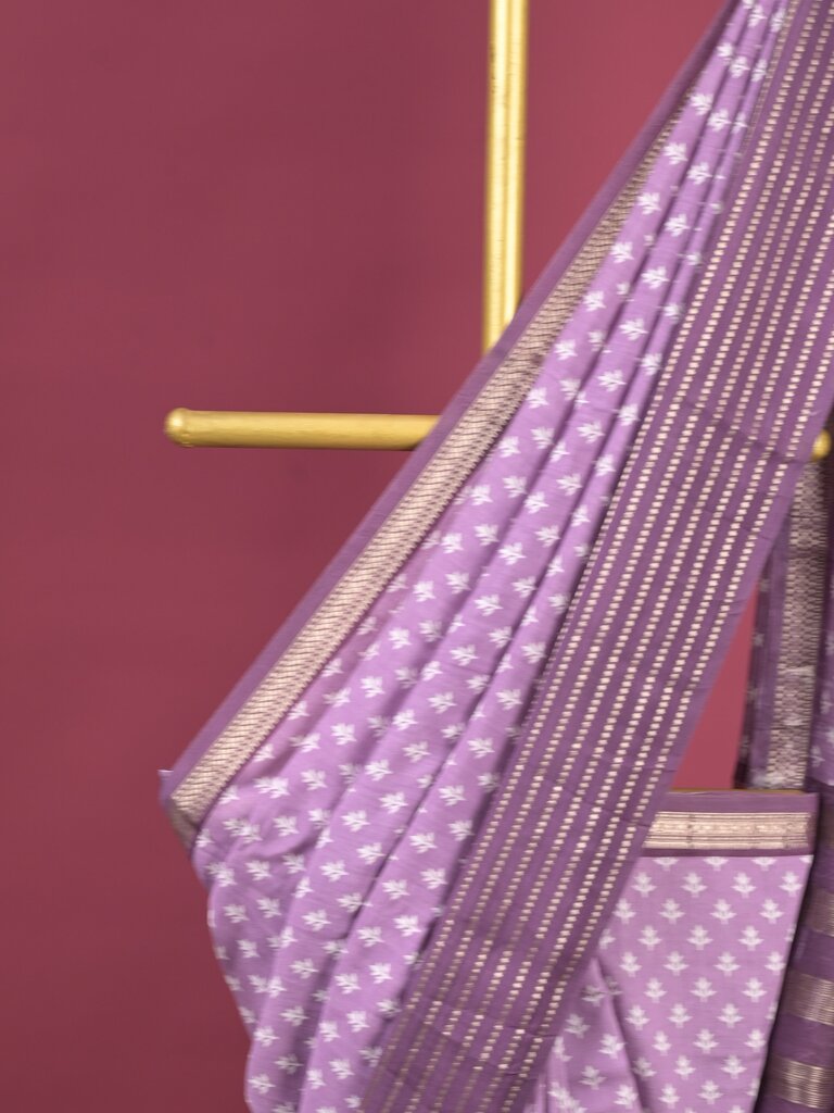 Maheshwari fancy saree for women | grey | zari border | party wear
