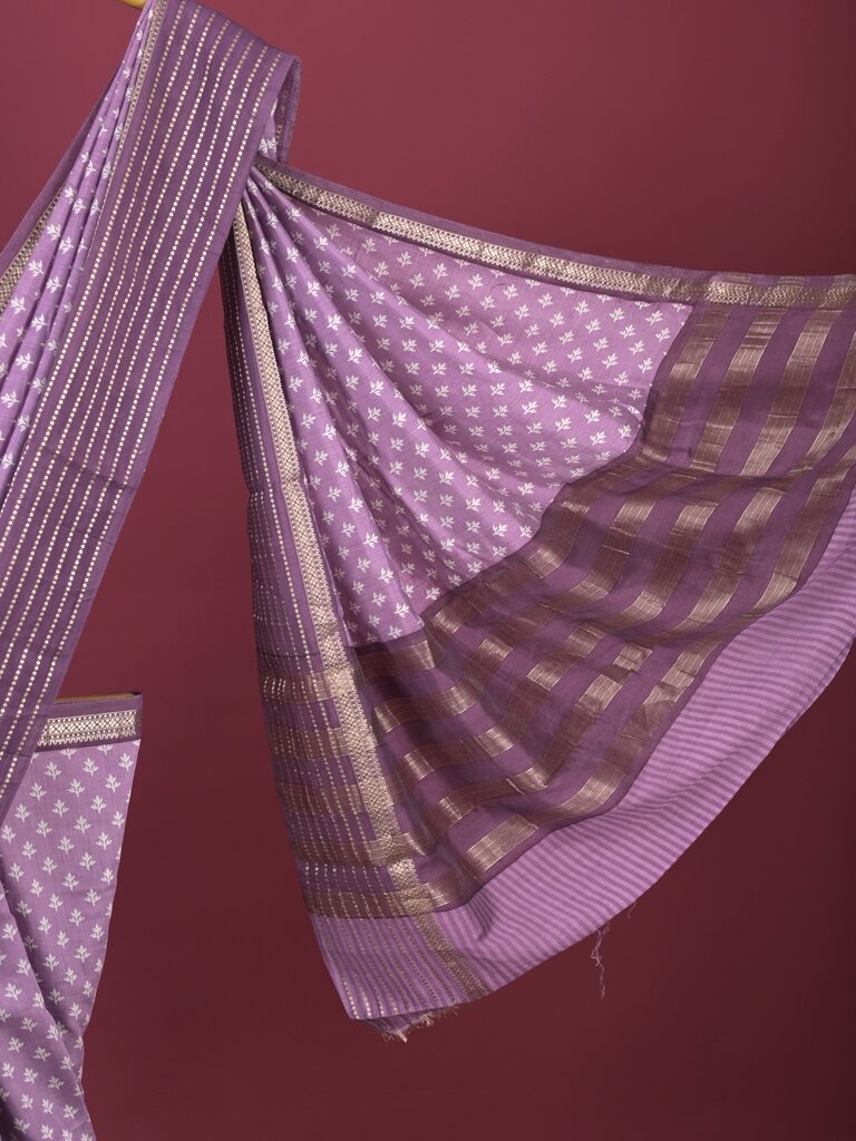 Maheshwari fancy saree for women | grey | zari border | party wear