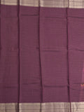 Maheshwari fancy saree wine color allover stripes, prints & zari border with zari pallu and plain blouse