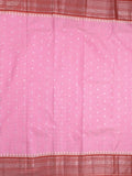 Gadwal pattu saree baby pink color allover zari motifs & kanchi border with rich pallu and contrast plain blouse