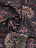 Georgette fancy saree black color allover prints & zari border with zari pallu and plain blouse