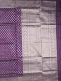 Dupion fancy saree violet color allover zari motifs & zari border with rich pallu and plain blouse