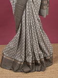 Maheshwari fancy saree for women | grey | zari border | party wear
