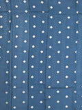 Georgette fancy saree peacock blue color allover prints & zari border with zari pallu and plain blouse