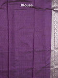 Dupion fancy saree violet color allover zari motifs & zari border with rich pallu and plain blouse
