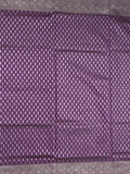 Dupion fancy saree violet color allover zari motifs & zari border with rich pallu and plain blouse