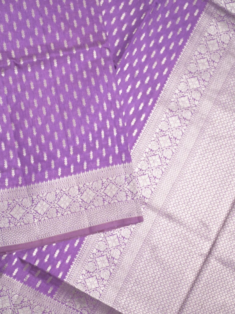 Dupion fancy saree purple color allover zari motifs & zari border with rich pallu and plain blouse