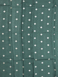 Georgette fancy saree dark green color allover prints & zari border with zari pallu and plain blouse