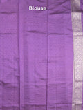 Dupion fancy saree purple color allover zari motifs & zari border with rich pallu and plain blouse