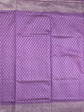 Dupion fancy saree purple color allover zari motifs & zari border with rich pallu and plain blouse