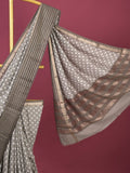 Maheshwari fancy saree for women | grey | zari border | party wear