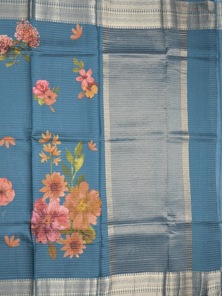 Organza fancy saree light snuff color allover zari motifs & zari border with zari weaving pallu and plain self blouse Copy