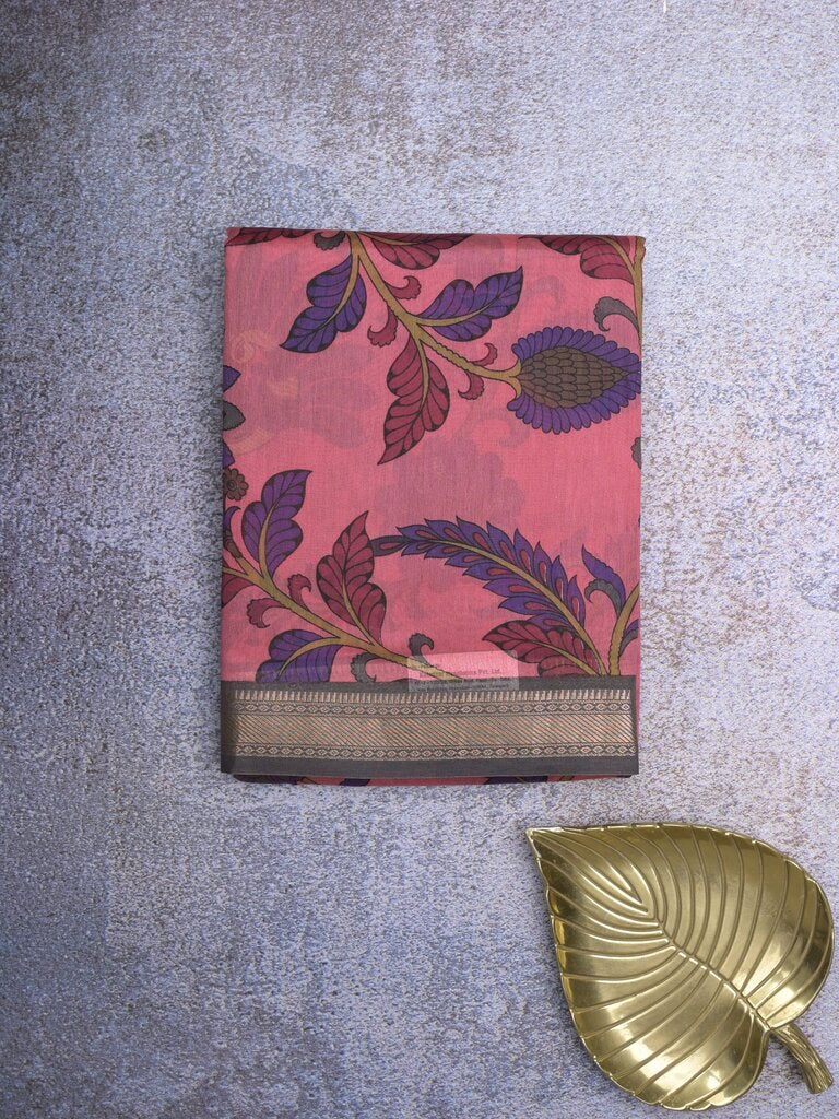 chanderi printed fancy saree for women | lemon yellow | zari border | party wear