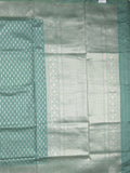 Dupion fancy saree lux green color allover zari motifs & zari border with rich pallu and plain blouse