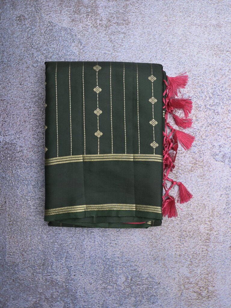 Dupion fancy saree for women | black | zari border | party wear
