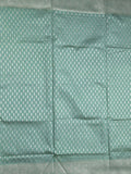 Dupion fancy saree lux green color allover zari motifs & zari border with rich pallu and plain blouse