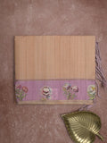 Tussar fancy saree for women | light yellow | plain | printed border