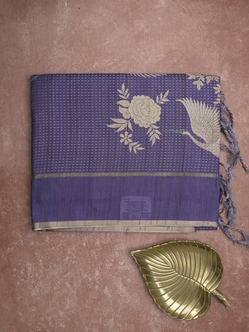 Tussar fancy saree for women | navy blue | plain border | party wear