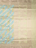 Banaras pattu saree pastel blue color allover zari weaves & zari border with rich pallu and attached plain blouse