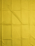Crape fancy saree yellow color allover prints & contrast border with printed pallu and attached plain blouse