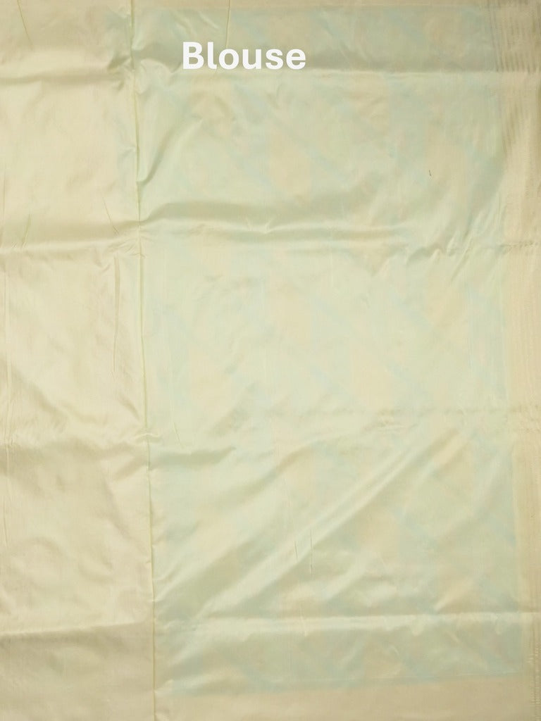 Banaras pattu saree pastel blue color allover zari weaves & zari border with rich pallu and attached plain blouse