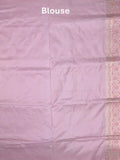 Banaras pattu saree pastel purple color allover zari weaves & zari border with rich pallu and attached plain blouse