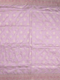 Banaras pattu saree pastel purple color allover zari weaves & zari border with rich pallu and attached plain blouse