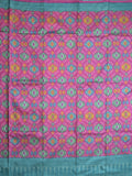 Crape fancy saree purple color allover prints & contrast border with printed pallu and attached plain blouse