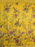 chanderi printed fancy saree for women | lemon yellow | zari border | party wear