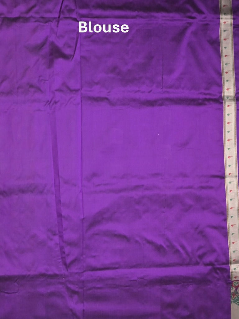 Banaras pattu saree violet color allover zari weaves & zari border with rich pallu and attached plain blouse