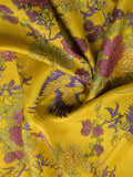 chanderi printed fancy saree for women | lemon yellow | zari border | party wear