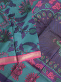 chanderi printed fancy saree for women | lemon yellow | zari border | party wear