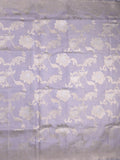 Banaras pattu saree grey color allover zari weaves & zari border with rich pallu and attached plain blouse