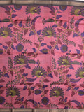 chanderi printed fancy saree for women | lemon yellow | zari border | party wear