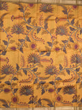 chanderi printed fancy saree for women | lemon yellow | zari border | party wear