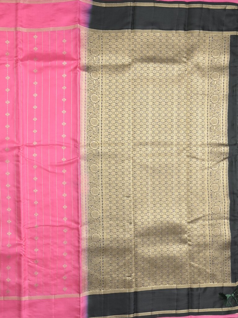 Dupion fancy saree for women | black | zari border | party wear