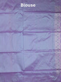 Banaras pattu saree sky blue color allover zari motifs & zari border with rich pallu and contrast plain blouse