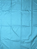 Crape fancy saree sky blue color allover prints & contrast border with printed pallu and attached plain blouse