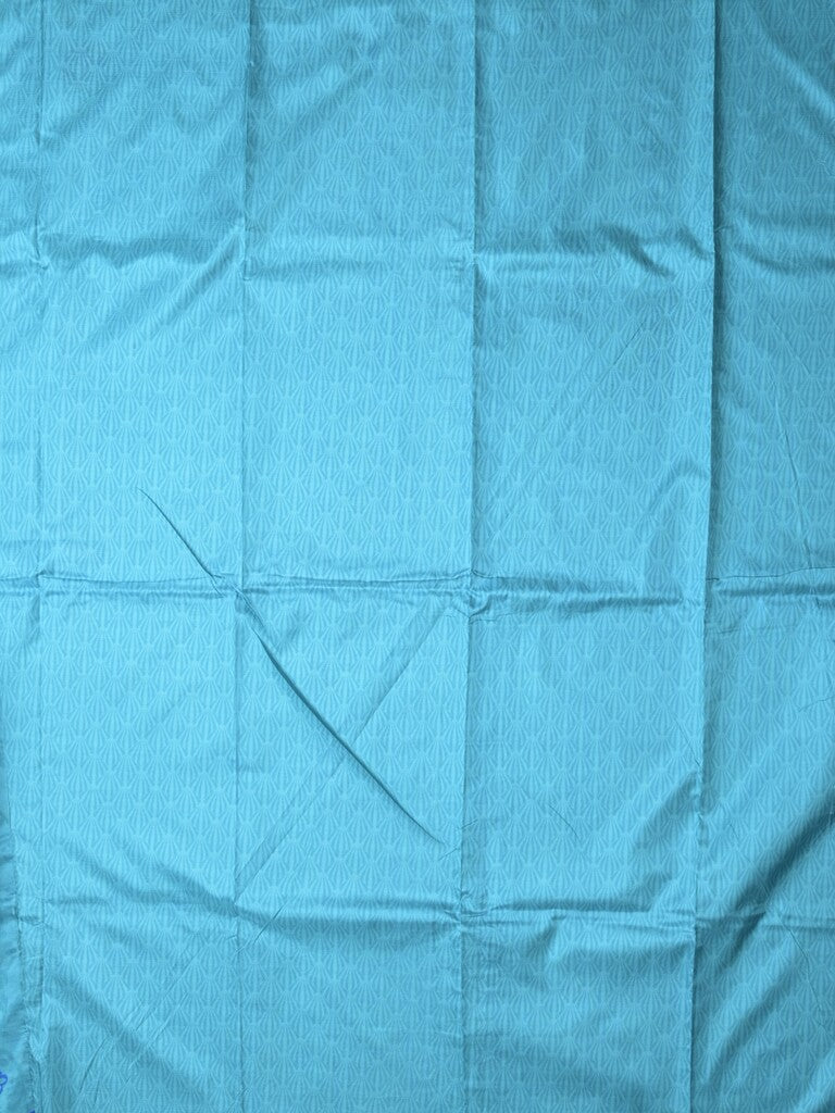 Crape fancy saree sky blue color allover prints & contrast border with printed pallu and attached plain blouse