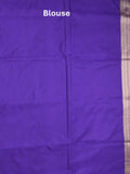 Banaras pattu saree royal blue color allover zari weaves & zari border with rich pallu and attached plain blouse